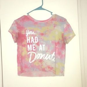 Justice tie dye crop top